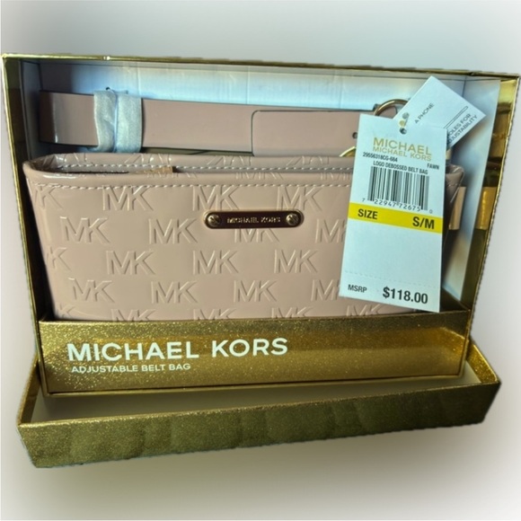 NWT Michael Kors logo debossed belt bag - Fawn color - Picture 1 of 6